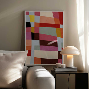 Tablou înramat „Warm Colors Bauhaus Geometry4” de Ana Rut Bre