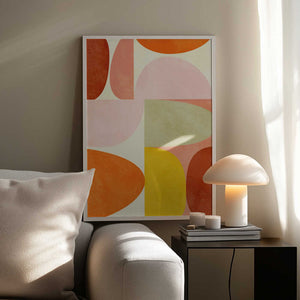 Tablou înramat „Warm Pastel Geometry” de Ana Rut Bre