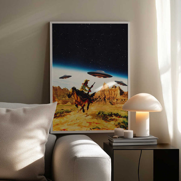 Tablou înramat „UFO Space Chase” de Taudalpoi