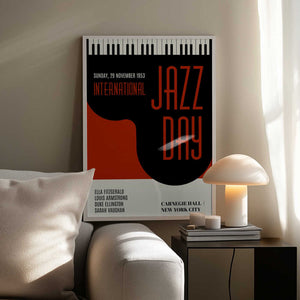 Tablou înramat „Jazzy Days   Dark Red” de Kubistika