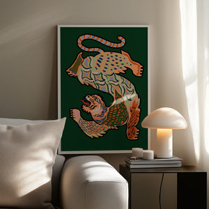 Tablou înramat „Asiantiger Green” de Arty Guava