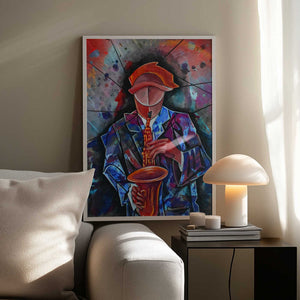 Tablou înramat „Sax Jazz Man” de Ricardo Maya