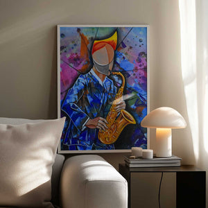 Tablou înramat „Jazz sax man” de Ricardo Maya