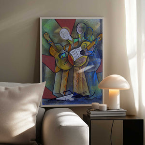 Tablou înramat „Street Musicians” de Ricardo Maya