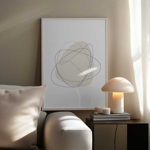 Tablou înramat „Beige Circles” de Oju Design