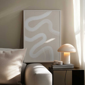 Tablou înramat „Beige One Line Drawing” de Elena Ristova