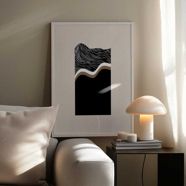 Tablou înramat „Monochrome Waves” de Elena Ristova