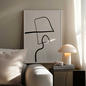 Tablou înramat „Single Black Line Artwork” de Elena Ristova