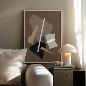 Tablou înramat „Brown Paper Cuts Painting” de Elena Ristova