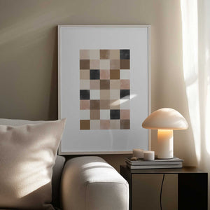 Tablou înramat „Geometric Pattern of Muted Earthy Tones” de Elena Ristova
