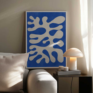 Tablou înramat „Organic Blue Shapes” de Elena Ristova