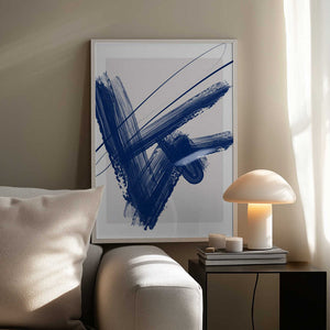 Tablou înramat „ Bold Blue Brushstrokes” de Elena Ristova