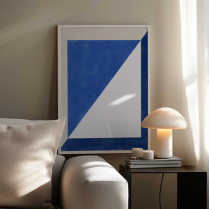 Tablou înramat „Blue Geometric Play” de Elena Ristova