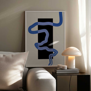 Tablou înramat „Blue Pathway Flow” de Elena Ristova