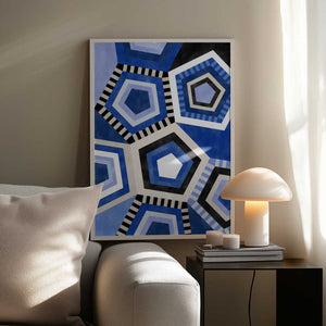 Tablou înramat „Geometric Pattern With Hexagonal Shape” de Elena Ristova