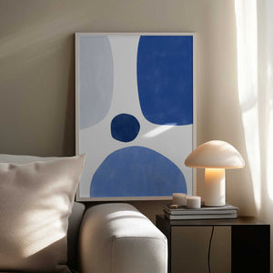 Tablou înramat „Blue Harmony Shapes” de Elena Ristova