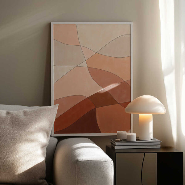 Tablou înramat „Flowing Lines And Warm Earth Tones” de Elena Ristova