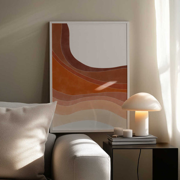 Tablou înramat „Layered Bands In Earthy Tones” de Elena Ristova