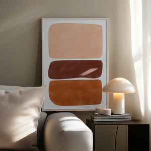 Tablou înramat „Three Stacked Earthy Toned Rectangles” de Elena Ristova