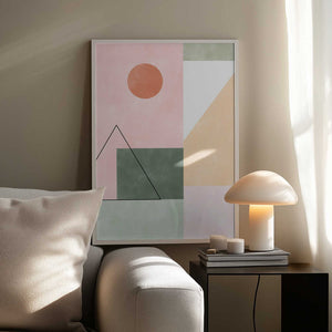 Tablou înramat „Pastel Tones With Minimalist Shapes” de Elena Ristova