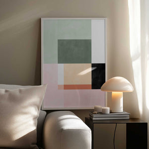 Tablou înramat „Abstract Composition With Geometric Shapes” de Elena Ristova