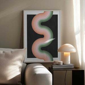 Tablou înramat „Wavy Pattern With Layered Pastel Tones” de Elena Ristova