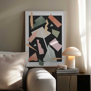 Tablou înramat „Geometric Shapes And Pastel Colors” de Elena Ristova