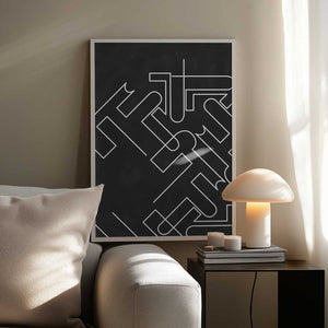 Tablou înramat „Geometric Maze Lines” de Elena Ristova