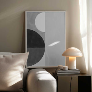 Tablou înramat „Geometric Shapes With A Monochromatic alette” de Elena Ristova