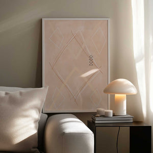 Tablou înramat „Abstract Geometric Art Beige Tones” de Elena Ristova