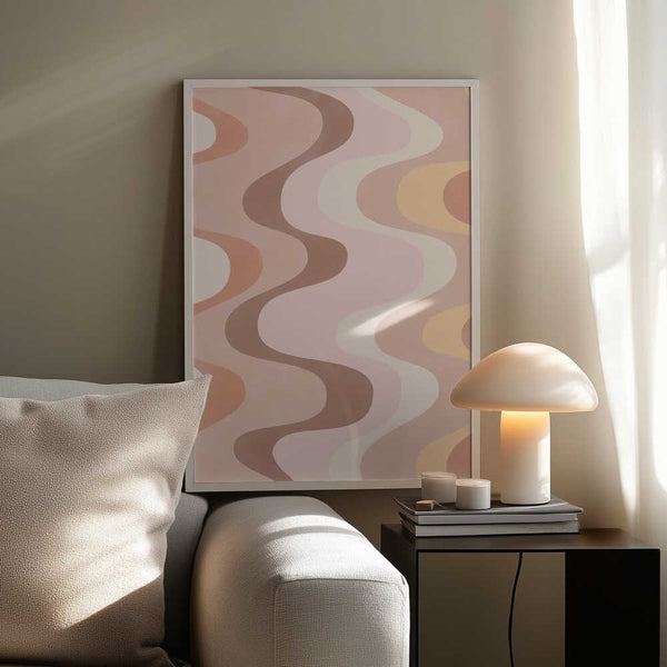 Tablou înramat „Retro-Style Wavy Patterns” de Elena Ristova