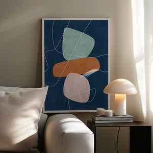Tablou înramat „Floating Shapes” de Elena Ristova