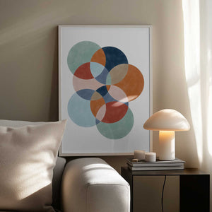 Tablou înramat „Colorful Overlapping Circles” de Elena Ristova
