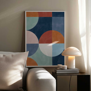 Tablou înramat „Geometric Shapes With Bold Circles” de Elena Ristova