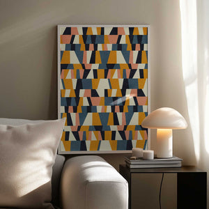 Tablou înramat „Rainbow Plus Shapes  Blue Mustard14” de Ana Rut Bre