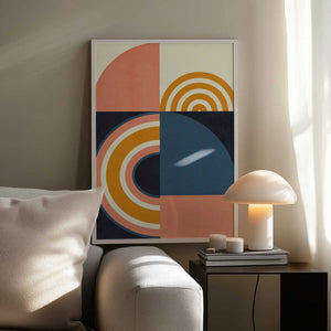 Tablou înramat „Rainbow Plus Shapes  Blue Mustard9” de Ana Rut Bre