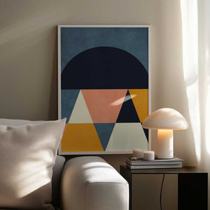 Tablou înramat „Rainbow Plus Shapes  Blue Mustard4” de Ana Rut Bre