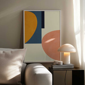 Tablou înramat „Rainbow Plus Shapes  Blue Mustard1” de Ana Rut Bre
