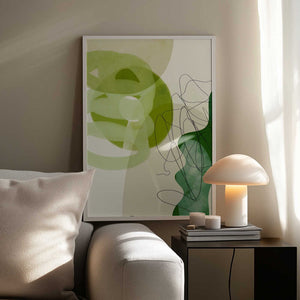 Tablou înramat „Painted Lines Green Tan 3 Kopie” de Ana Rut Bre