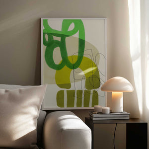 Tablou înramat „Painted Lines Green Tan 2 Kopie” de Ana Rut Bre