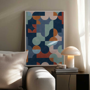 Tablou înramat „Geometric Abstract With Vibrant Colors” de Elena Ristova
