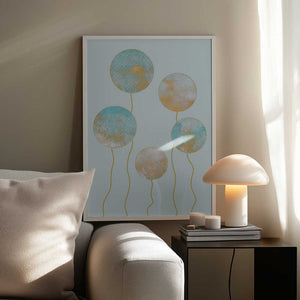 Tablou înramat „Watercolour Circles” de Bilge Paksoylu