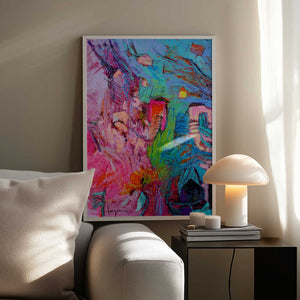 Tablou înramat „My Pink Cottage in the Garden” de Dorothy Fagan
