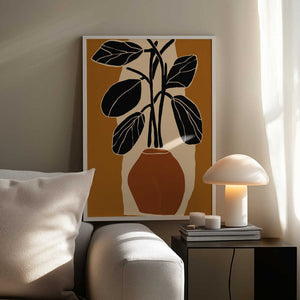 Tablou înramat „Bold Leaf Silhouette” de Treechild