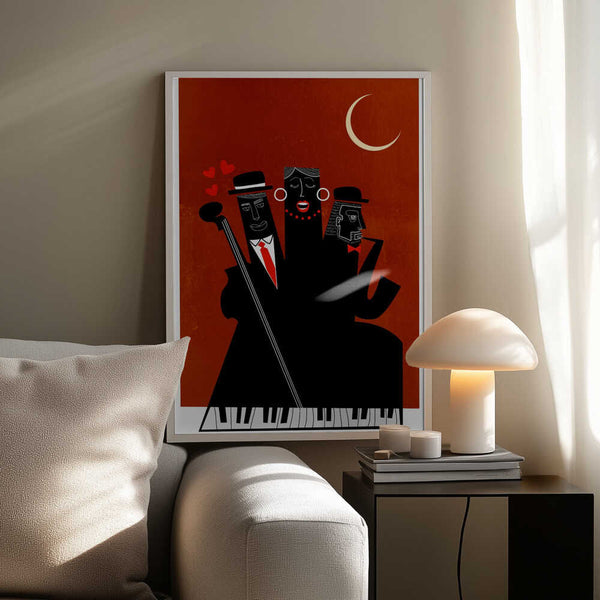 Tablou înramat „Singing Around the Christmas Tree” de Kubistika