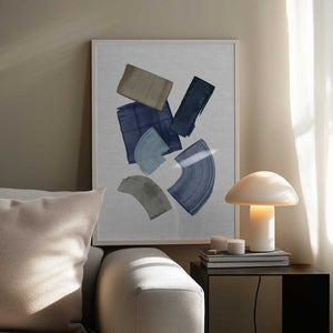 Tablou înramat „Blue & Brown Paint Blocks” de Orara Studio