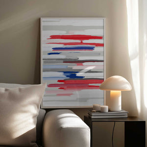 Tablou înramat „BILLS RED WHITE AND BLUES” de Fun Qui