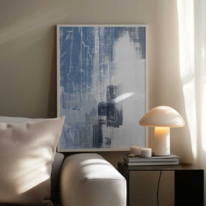 Tablou înramat „Blue Canvas 1” de Sally Ann Moss