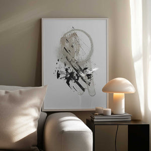 Tablou înramat „Black N Silver 3” de Sally Ann Moss