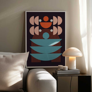 Tablou înramat „Mid Century Geometrical Balance” de Little Dean